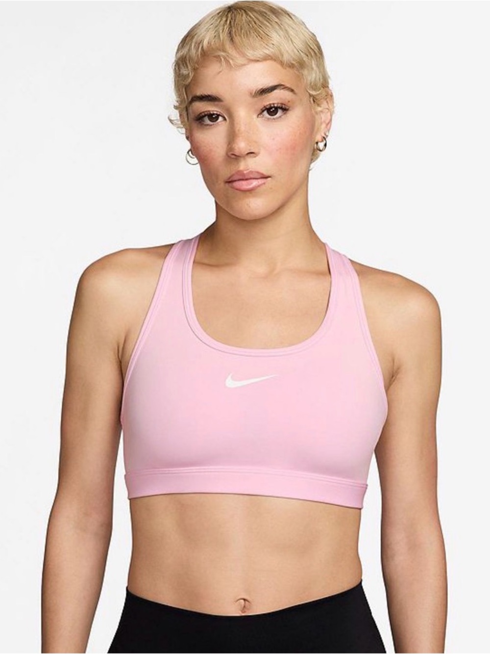 Nike Pink Sports Bra - Women's Racerback Support med support- sz med light pink